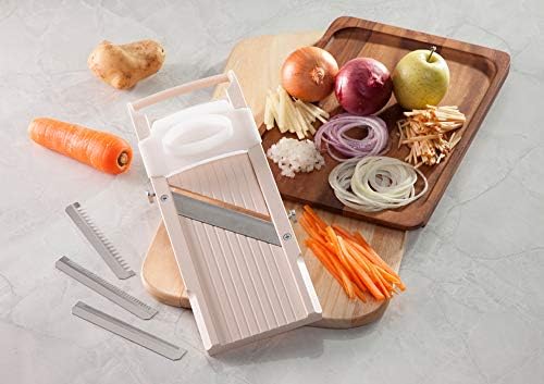 Benriner Super Standard Madoline Slicer, with with 4 Japanese Stainless Steel Blades, Almond - Image 3