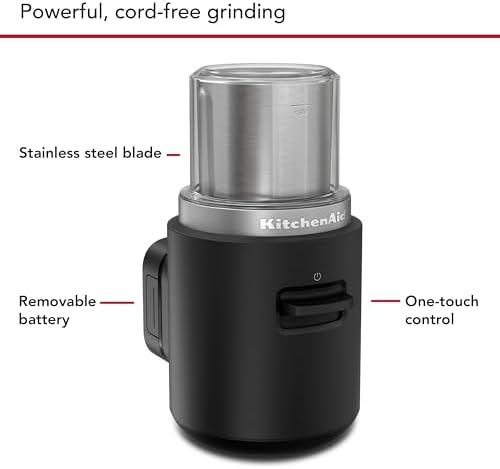 KitchenAid Go Cordless Blade Grinder - Battery Included, Black Matte - Image 4