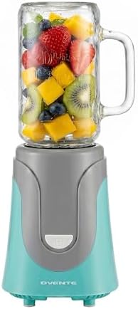 OVENTE Retro Personal Blender, 18 Oz Mason Jar, Turquoise BLH1002T by OVENTE