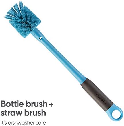 Owala 2-in-1 Water Bottle Brush Cleaner and Water Bottle Straw Cleaner Brush, Water Bottle Brush with Removable Head and Twist n� Hide Straw Brush, Smokey Blue - Image 3
