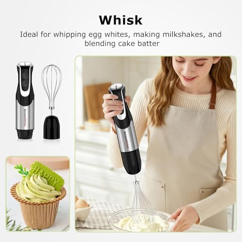 Immersion Blender with Food Processor,12 Speeds & Turbo Mode