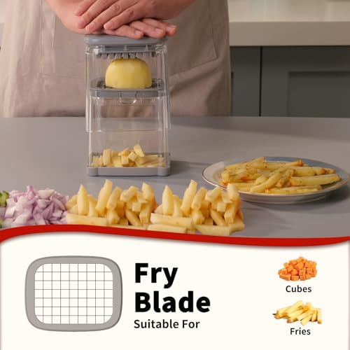 French Fry Cutter, Solucky Potato Onion Cutter, Professional Homestyle Vegetable Chopper Dicer, Great for Potatoes Carrots Cucumbers Zucchini Pepper - Image 6