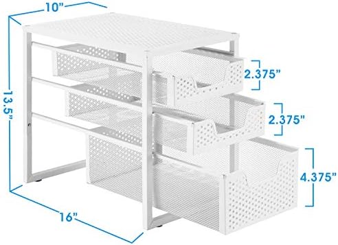Under Sink Organizer 3-Tier with Sliding Storage Drawer