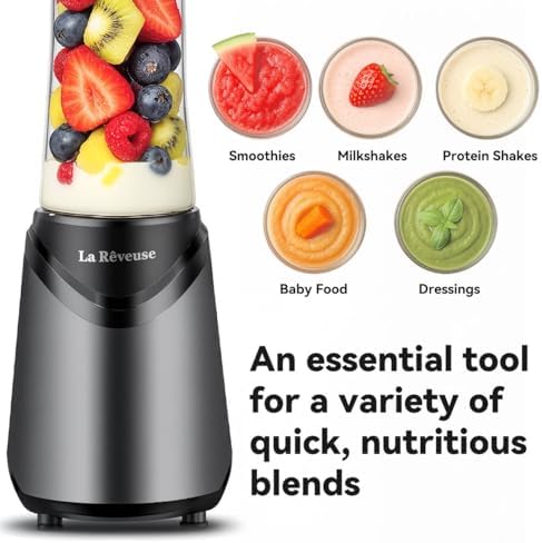 Personal Size Blender for Shakes and Smoothies, 2 Cups, Gray