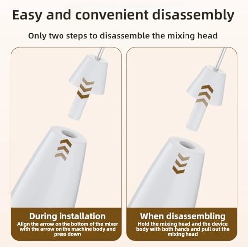 Rechargeable Milk Frother Handheld, Hand Mixer Wand with 3-Speed, Digital Display Drink Mixer Wand, Coffee Frother Handheld for Cappuccino Latte, Portable Hand Mixer (White) - Image 3