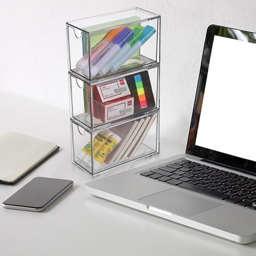 3 Drawers Tea Bag Organizer, Clear Acrylic Stackable Tea Bag Storage Holder for Kitchen Pantry, Coffee Pod Snack Storage for Countertop Cabinet