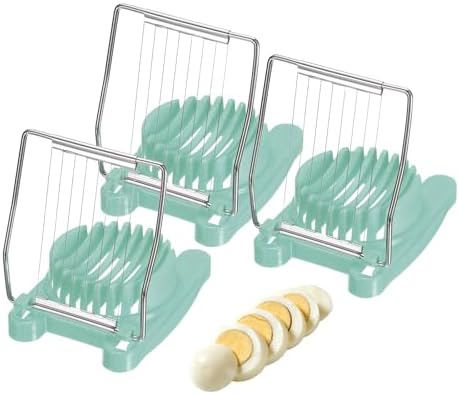 uxcell 3 Pack Egg Slicer for Hard Boiled Eggs, Stainless Steel Wire, Green by uxcell