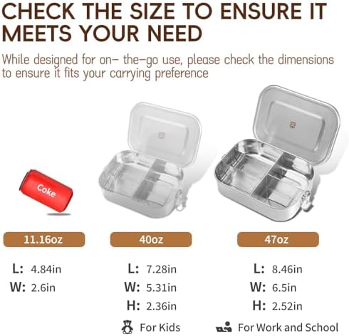 47QZ Stainless Steel Bento Box with 5 Compartments,1400ml Large & Thickened Metal Lunch Box for Kids or Adults,Eco-friendly Leak-Proof Container with Lockable Clips