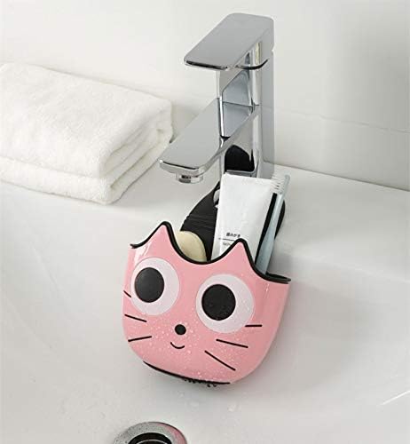 QTMY 2 PACK Sponge Holder Basket with Buckle,Sink Faucet Caddy Hanging Drain Rack, Gadget Soap Brush Desk Pen Organizer for Kitchen Bathroom,Pink Green