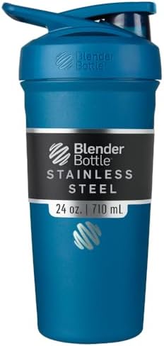 BlenderBottle Sport Flip Stainless Steel Shaker Bottle 24 oz Ocean Blue by BlenderBottle