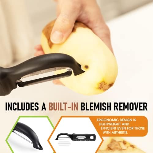 Swivel Vegetable Peeler with Soft Grip Handle, Set of 2, Black