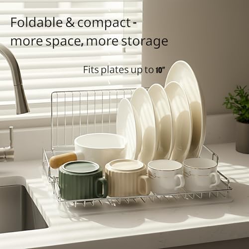 Collapsible Dish Drying Rack, Stainless Steel Folding Dish Rack