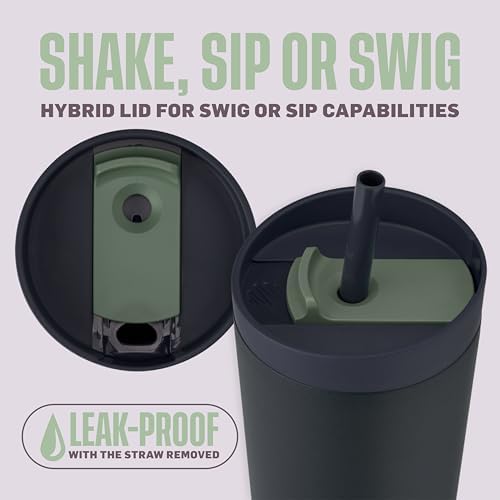 BlenderBottle Tumbler 2-in-1 Stainless Steel Shaker Bottle 24 oz, Midnight - Image 2