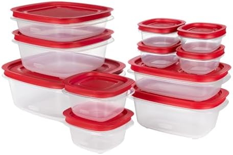EasyStore Rectangle and Square Containers, 22-Piece Set, Food Storage Containers with Lids