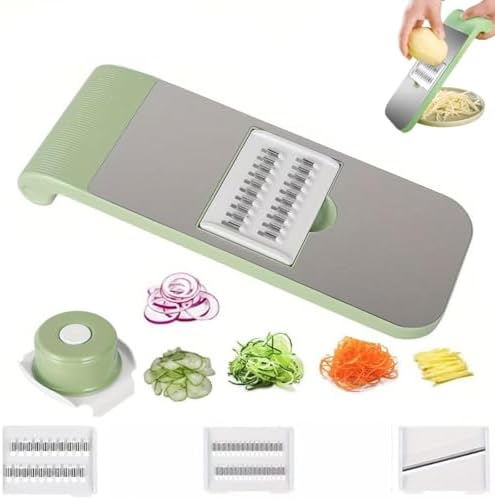Multifunction Vegetable Cutter, Adjustable 5-in-1 Vegetables Chopper, Mandoline Slicer for Vegetables, Multi-Purpose Kitchen Gadgets Slicer Cuts Set(A) by Unknown