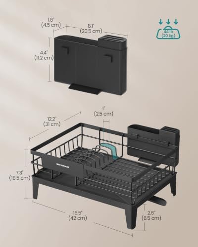 Dish Drying Rack, with Drainboard, Cutlery Holder