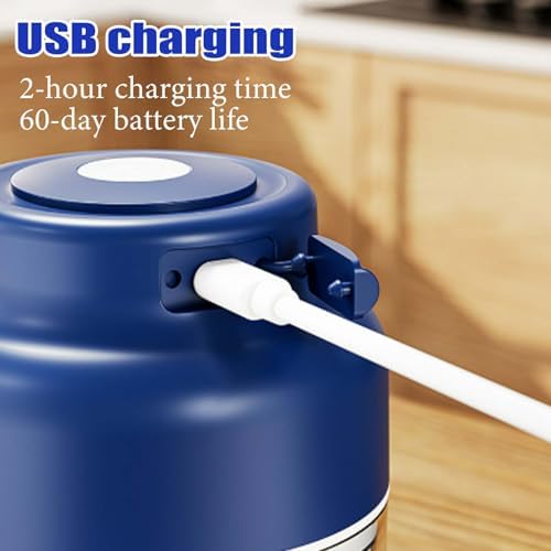 Electric Garlic Chopper, Mini Food Processor, Mini Portable Veggie Chopper with 4/6 Stainless Steel Blades, Rechargeable Small Food Processor for Garlic, Onion, Chili, Ginger, Nuts (Green, 360ML) - Image 4