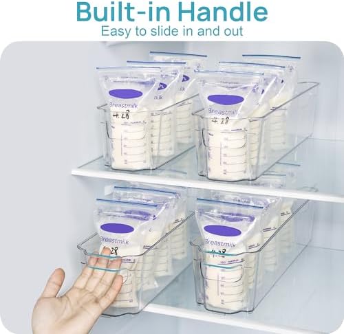 4Pcs Clear Breastmilk Storage Bags Container in Freezer Fridge