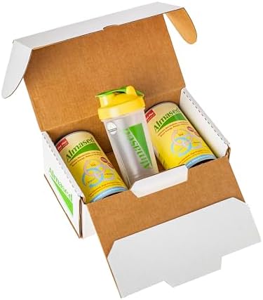 Meal Replacement Shakes for Weight Loss for Women & Men, Protein Powder with Shaker Bottle Included, Low-Glycemic Vanilla, 24g Protein Per Serving (2 Cans @ 17.6 oz ea + Shaker Bottle + Scoop)