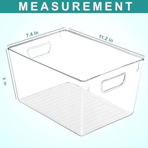 Pantry Organizers and Storage Bins, 6 Pack, Large, Clear