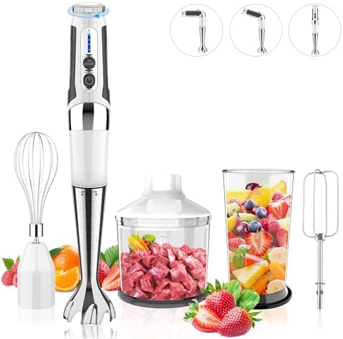Toogel 4-in-1 Cordless Immersion Blender, 21-Speed, 3-Angle Adjust, White by Toogel
