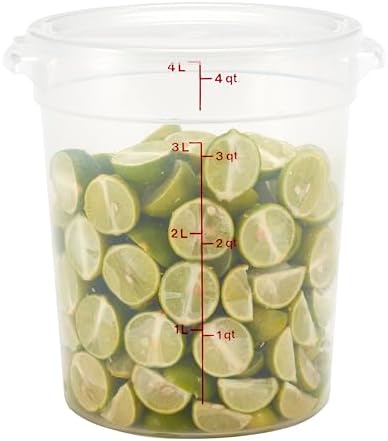 Food Storage Containers with Lids (BPA-Free) - 4 Quart - Food Grade Buckets with Lids (2 Pack) - For Dough Proofing and Brining (Translucent)