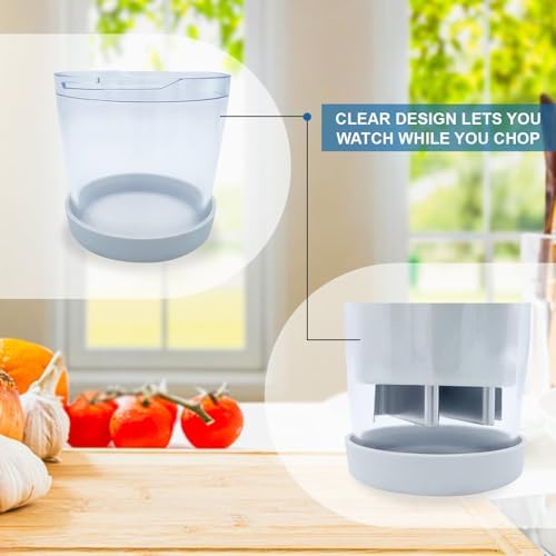Раｍᴘеᴦеԁ СҺеf Manual Food Chopper – Hand Vegetable Chopper, Onion Chopper, Garlic Chopper, Nuts Chopper, Food Dicer Mincer – Handheld Kitchen Tool for Salad Fruits Nuts, Dishwasher Safe, White - Image 5