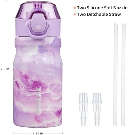BJPKPK 14 oz Insulated Water Bottle, Straw, Handle, Stainless Steel Flask - Image 4
