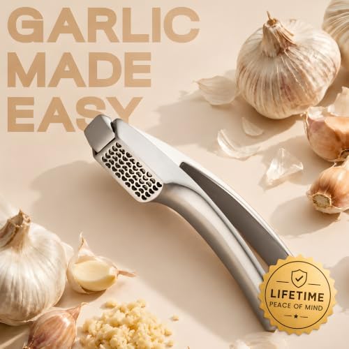 Gourmet Easy Garlic Press Lifetime Replace, No Need to Peel, Coarse Mince - Image 4