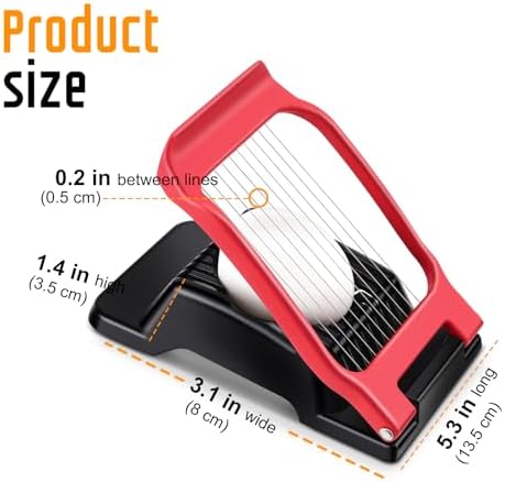 Heavy Duty Aluminium Egg Slicer, Stainless Steel Wire, Black & Red - Image 3