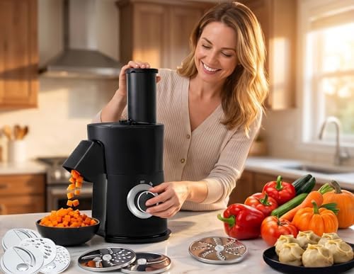 7 In 1 Vegetable Chopper Electric Veggie Onion French Fry Cutter Garlic Mincer Potato Slicer Food Vegetable Dicer Cheese Grater Carrot Shredder Kitchen Gadgets Essentials House Warming Gifts New Home - Image 2