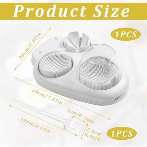 2 Pcs 3 In 1 Egg Slicer,Egg Slicer For Hard Boiled Eggs,Stainless Steel Strawberry Slicer,Egg Cutter,Egg Opener For Hard Boiled Eggs,3 Slice Modes For Strawberry, Mushroom, Grape, Cherry Tomato - Image 2