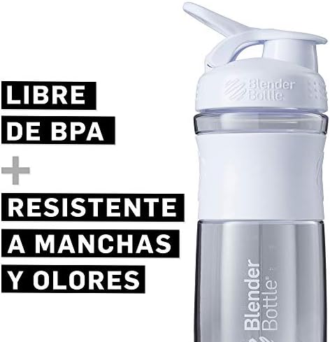 BlenderBottle SportMixer Tritan Grip Shaker Bottle, Clear/White, 28-Ounce - Image 6