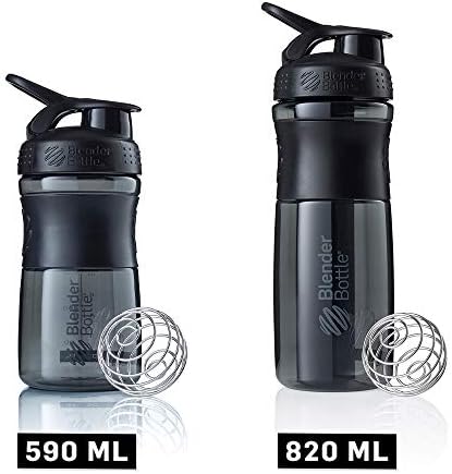 BlenderBottle SportMixer Tritan Grip Shaker Bottle, Transparent Black/Grey, 20-Ounce - Image 7