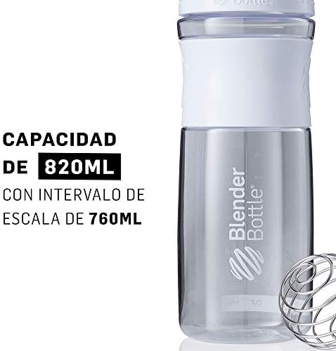 BlenderBottle SportMixer Tritan Grip Shaker Bottle, Clear/White, 28-Ounce - Image 3