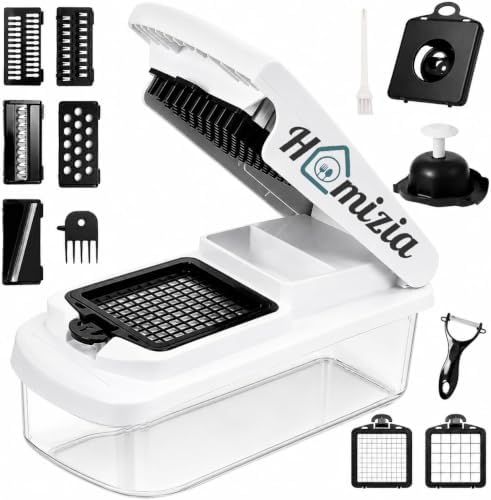Vegetable Chopper, 15-in-1 Food Chopper with Container, Mandoline Slicer Dicer, Onion Chopper, Vegetable Cutter with Interchangeable Blades, Kitchen Gadget for Meal Prep, Fruits Veggies by Homizia
