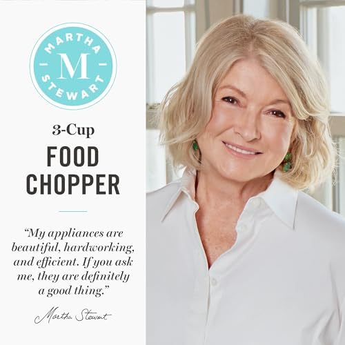 Martha Stewart 3 Cup Electric Vegetable Chopper & Mini Food Processor, Gray - Image 2