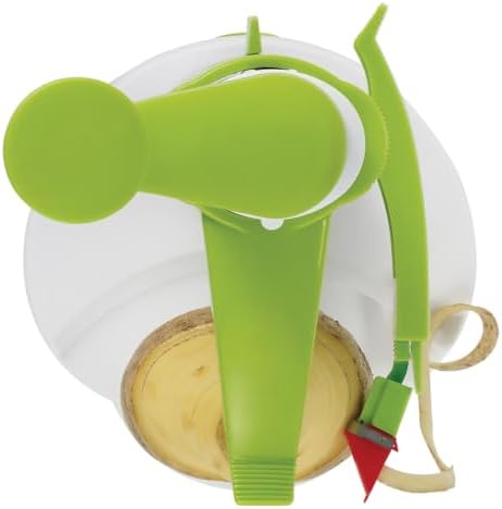 Rotato Manual Peeler, 4 Spare Blades, Thumb Knife, Green/White