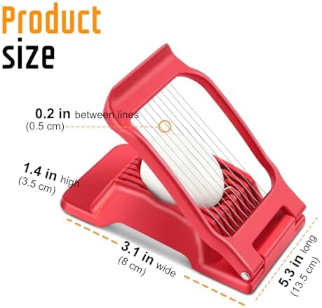 Multipurpose Heavy Duty Aluminium Egg Slicer, Stainless Steel Wire, Red - Image 3