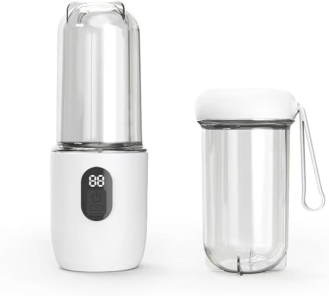 Portable Blender for Shakes and Smoothies, 17oz USB-C Rechargeable Mini Mixer with 16 Blades, LED Power Display, Safety Lock, Lightweight Travel Blender, Perfect for Gym, Office, On-the-Go