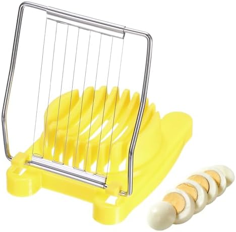 uxcell Egg Slicer for Hard Boiled Eggs, Stainless Steel Wire, Yellow by uxcell