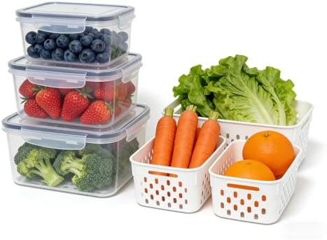 2-in-1 Stackable Food Storage Containers with Lids, 3 Size
