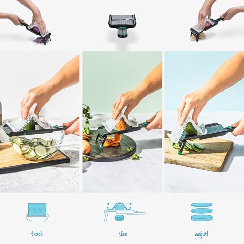 Dreamfarm Nocutu Adjustable Handheld Mandoline Slicer with Finger Guard - Image 3