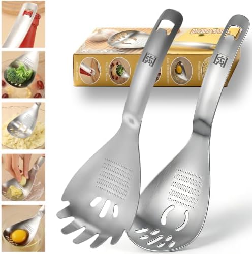 5 in 1 Multifunction Cooking Spoon,18/8 Stainless Steel slotted spoon