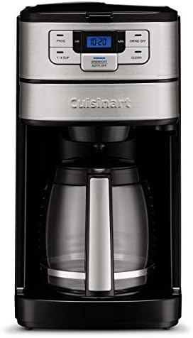 Cuisinart Automatic Grind & Brew 12-Cup Coffee Maker with Blade Grinder, Programmable Coffee Machine Glass Carafe with 1-4 Cup Setting, Brew Pause, Grind-Off Option, DGB-400NAS, Black/Stainless Steel - Image 4