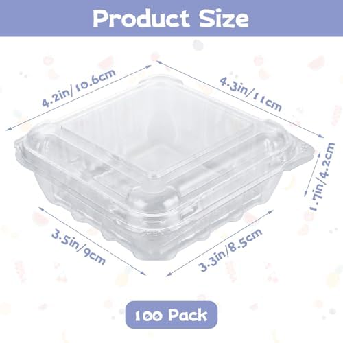 100PCS Berry Containers with Lids, Clear Plastic Vented Berry Containers for Blueberries, Raspberries, Blackberries, Tomatoes or Herbs
