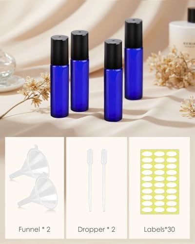 Essential Oil Roller Bottles - 12 Pack Refillable 10ml Glass Roller Bottles - Image 3