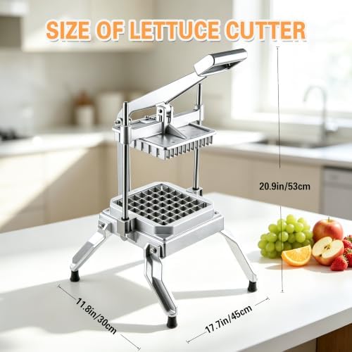Hakka Commercial Lettuce Cutter, Heavy Duty Vegetable Slicer Cabbage Cutter Stainless Steel for Restaurant & Home Kitchen, Include 3 Blades(1 * 1", 1 * 1/2", 1/2 * 1/2") - Image 5