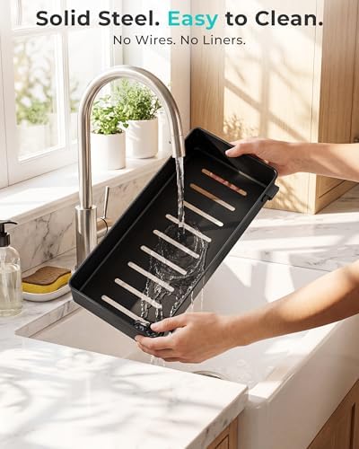 Under Sink Organizer, Adjustable Pull Out Rack for Tall Bottles