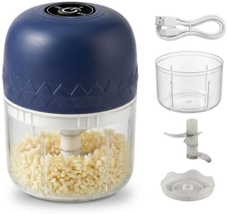 Electric Garlic Chopper, Portable Food Processor, Cordless Chopper (Blue) by Unknown